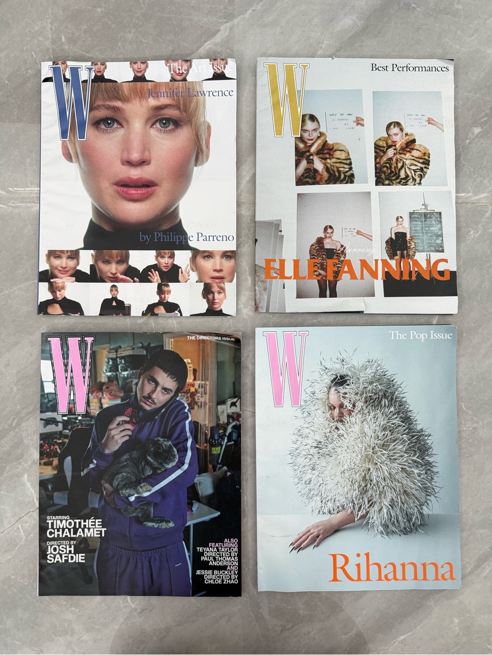 W 4 Magazine Bundle - Timothee Chalamet, Rihanna, Jennifer Lawrence, Fanning